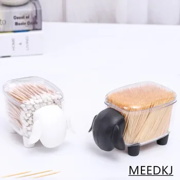 1Pc kūrybos mini cute little avių laikymo talpykloje plastiko desktop storage box dantų krapštuką medvilnės tamponu dėžutę