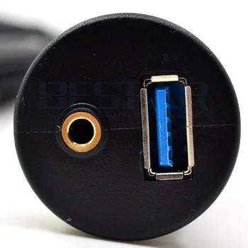 1m USB 3.0&3.5 mm USB ir 3.5 mm AUX Kabelis-prailgintojas Flush Mount Kabelis Laido Automobilių/Valtis/Priekabos Dial Plokštė 3FT