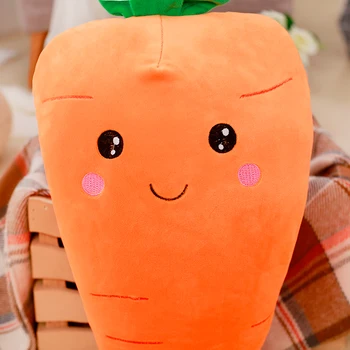 1pc 55cm mielas Šypsena veide morkų pliušinis žaislas, įdaryti Žemyn medvilnės augalų pliušas pagalvės minkštos sofos pagalvėlės kūdikio gimtadienio dovana