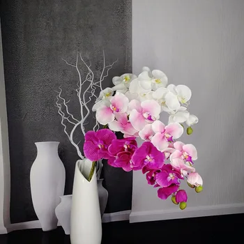 1pc dekoratyvinių gėlių, Orchidėjų Puokštė Nekilnojamojo Touch Vestuvių Gėlė Dirbtinė Gėlė gražių gėlių Šaliai dekoro Nemokamas Pristatymas