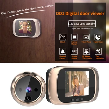 2.8 colių LCD Skaitmeninis Doorbell 90 Laipsnių Durys Akių Doorbell Smart Elektroninių Durų Akutė-Vaizdo Kamera Viewer Lauko Durų Varpelis