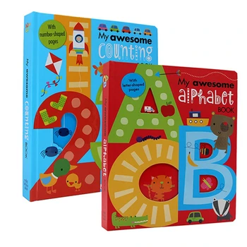 2 Knygos/Set Mano Nuostabus Abėcėlė ABC & Mano Nuostabus Skaičiavimo 123 Vaikams paveikslėlių knygelę anglų kalba Didmeninės