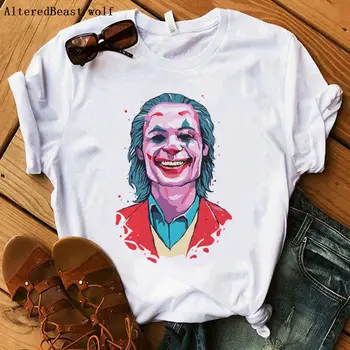 2019 Joker marškinėliai Balti mados moterų marškinėliai femme laiškas išspausdintas harajuku marškinėlius Joaquin Phoenix Joker marškinėliai Topai drabužiai