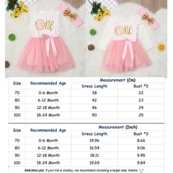 2019 Stilingas Naujagimio Mergaičių Suknelė Princesė Mano 1 Gimtadienio Spurgos Raidžių Tiulio Tutu Sukneles Lankelis Apranga Vestidos