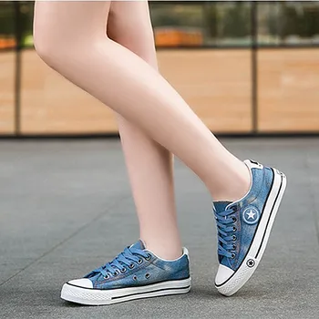 2019 madingų moterų vasara sportiniai bateliai, džinsai atsitiktinis batų drobė plokščiadugnis ponios batai star moteriški sportiniai bateliai gumos