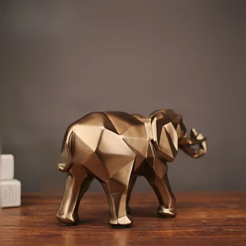 2019 Šiuolaikinio Abstraktaus Golden Elephant Statula Dervos Ornamentu Namų Puošybai Aksesuarai Dovanos Dramblių Skulptūrų Gyvūnų Amatų