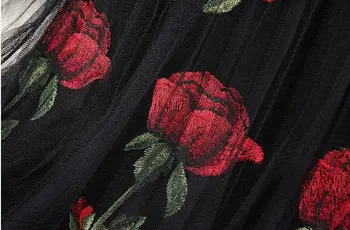 2020 M. Pavasarį Akių Sijonas Moterų Siuvinėjimo Sijonas Moterims Elastinga Aukšto Liemens Sijonas Gėlių-Line Plisuotas Sijonas Jupe Femme Faldas Saia