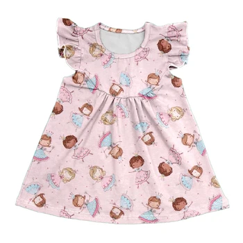 2020 Naujas Vasaros Vaikų Drabužių Mergaičių Suknelė Animacinių Filmų Spausdinimo Modelis Boutique Medvilnės Baby Suknelė Vaikų Mergaičių Atsitiktinis Šalis Suknelė