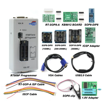 2020 Naujausias RT809F ISP Programuotojas + 11 Adapteriai 24-25-93 serise IC Neprisijungęs valdybos KB9012 + VGA LCD ISP programuotojas RT809F
