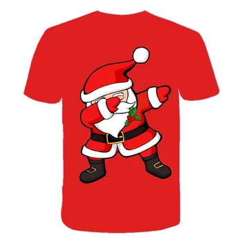 2020 kalėdų t shirts Santa Claus negabaritinių marškinėlius 6-19 Y berniukų, mergaičių marškinėliai 3d spausdinimo Juokinga Naujųjų Metų Drabužių 6T-5XL