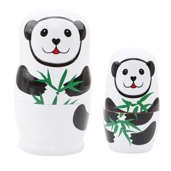 2020 m., 5vnt/set Rankomis Dažyti Medinių Kinijos Panda Lizdus Lėlės, Žaislai Matryoshka rusijos Lėlės Rankų darbo Amatai Vaikams Gimtadienio Dovana