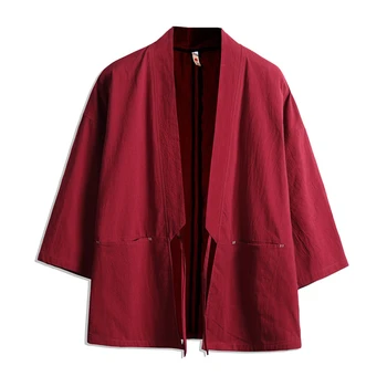 2020 m. Vyras Kimono Samurajų Kostiumus Streetwear Haori Azijos Drabužių Yukata Vyrų Megztinis Striukės Traditioanl Japonų Drabužius M-5XL