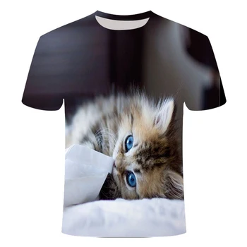 2020 mados naujų cool T-shirt vyrams ir moterims 3D T-shirt spausdinimas dviejų kačių trumparankoviai vasaros marškinėliai T-shirt marškinėliai spausdinimas T-sh
