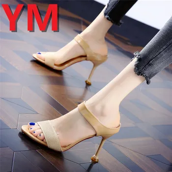 2020 metų Vasaros kulno Aukštakulnius Sandalus 8CM lady Siurbliai klasika slydimo Batų Sexy Moterys šalis Vestuvių batai Basutės