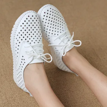 2020 metų Vasaros sneaker moterų platforma batai moteriška natūralios Odos Pėsčiomis butas sandalai moterims, Kvėpuojantis Komfortą Atostogų batai