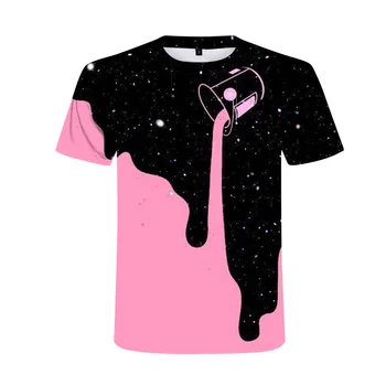 2020 nauja, vyriški T-shirt dažų žvaigždėtas dangus 3D modelį, vyrai ir moterys, trumpi marškinėliai vasaros asmenybės tendencija gatvės trumpas rankovės