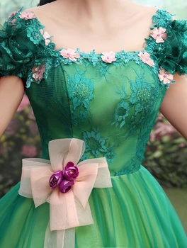 2020 stebėjimo susiėmę kutas satino kaspinu gėlių lankas spalvinga gazas quinceanera suknelės kamuolys chalatai žalia sukienka quinceanera