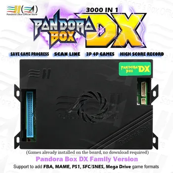 2021 Originalus Pandora Box DX 3000 1 šeimos versiją Konsolės turi 3P 4P žaidimas Išsaugoti žaidimo progresą Aukštą rezultatą įrašyti 3D Tekken