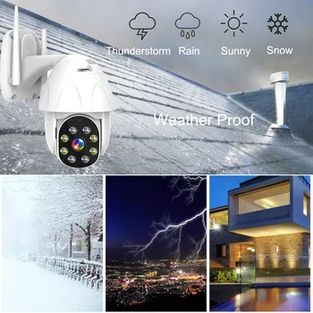 2MP, IP Kamera, Wifi Garso Speed Dome PTZ Saugumo Fotoaparato infraraudonųjų SPINDULIŲ Naktinio Matymo P2P Wireless CCTV Camara su SD Kortelės lizdas