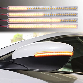 2VNT Automobilio galinio vaizdo Veidrodis Rodiklio Žibintas DRL Streamer Juostelės Teka Posūkio Signalo Lemputė LED Automobilių Šviesos Šaltinis, Posūkio Signalai, Automobilių
