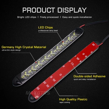 2x 9 LED 12 LED DRL Rūko Žibintai Lanksti Silikoninė Dieniniai Žibintai Vandeniui Super Ryškus Led Rūko žibintų Automobilių Stilius