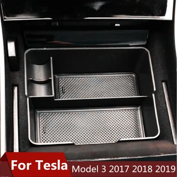 3 Tesla Modelis Porankiu Dėžutės Saugojimo Organizatorius Tara Skaidri Paslėptas Laikiklis Dėžutė Auto Bako Pirštinės Organizatorius Atveju