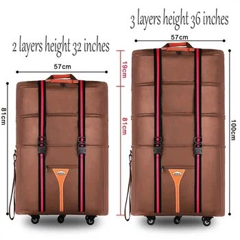 32 36 colių Didelės talpos Oksfordo audinio geležinkelių bagažo krepšys, į užsienį studijuoti ir perkelti, jei norite perkelti sulankstomas vežimėlis lagamino kelionės krepšys
