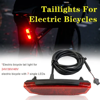 36V/48V Ebike Galinis Žibintas/Uodegos Šviesos diodų (LED) Saugos signalas Galinio Žibinto E-scooter SM/ Vandeniui Sąsajos Jungtys dviratį uodegos šviesos