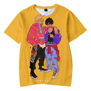 3D BANANŲ ŽUVŲ mados Marškinėlius Geltona Kpop Laisvalaikio Stiliaus Berniukų, Mergaičių Tshirts Karšta tendencija Vasaros Orui Anime Minkštas Marškinėlius