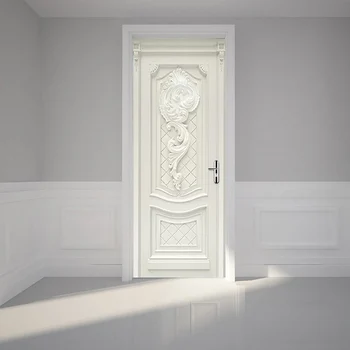 3D Tapetai Europos Stiliaus Įspaustu Gėlių Freskomis Gyvenamasis Kambarys, Virtuvė, Durų Lipdukas PVC Lipni Vandeniui tapetų 3 D
