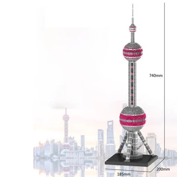 4220pcs Garsaus Architektūros Surinkti Oriental Pearl Tower blokai modelis mikro dalelių švietimo žaislai, dovanos vaikams