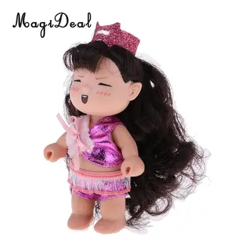 4inch Aukštis Lėlių Miniatiūrinės Lėlės Duomenys Minkšto Plastiko Mini Miško Princesė Lėlės Mielas Keychain paketų prižiūrėtojų raktinę Pakabukas Baby Doll