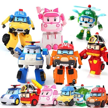 4pcs/6pcs Silverlit Robocar Korėja Robotas Vaikams, Žaislai Transformacijos Anime Veiksmų Skaičius, Poli Žaislai Vaikams Playmobil Juguetes