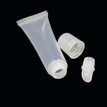 5 ml 10 ml skaidraus Plastiko Minkštas Žarna Vamzdžių Lipgloss, Tuščias Nešiojamų Squeezable Lūpų Dažų Naftos Daugkartiniai Bakas
