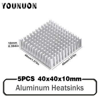 5vnt YOUNUON 40mm heatsink 40 x 40 x 10mm 11mm Aliuminio CPU CPU Kortelės Aušinimo Radiatorius Šilumos Kriaukle Heatsink