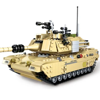 6 In 1 929PCS M1A2 Pagrindinis Tankas Blokai Kariuomenės Kareivis WW2 Duomenys Modelio Transporto priemonė, Plytos, Žaislai Berniukams