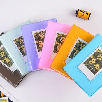 64 Kišenės, 3 Colių Candy Spalva Skaidri Mini Foto Albumo-Knygos Polaroid Fujifilm Instax Mini Filmas, Knyga Kortelės Turėtojo Pavadinimas