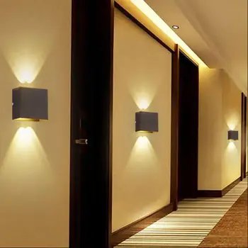 6W LED Aliuminis sieninis lengvųjų geležinkelių projekto Aikštėje LED sienos lempos naktiniai kambario, miegamojo sienų dekoras menas