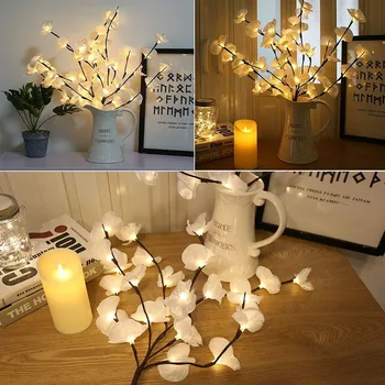 73cm LED Modeliavimas Orchidėja Filialas Šviesos 20 Lemputes Kalėdų Vaza Užpildas Gėlių, Šviesos, Holiday Garden Party Darbalaukio Dekoro Žibintai