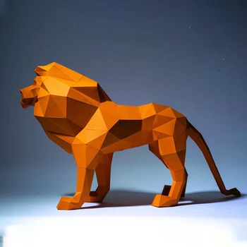 75cm Liūtas 3D Popieriaus Amatų Modelis Dėlionė Gyvūnų Papercraft Veiksmų Skaičiai Galvosūkiai Vaikams Dovanų Kūrybos 