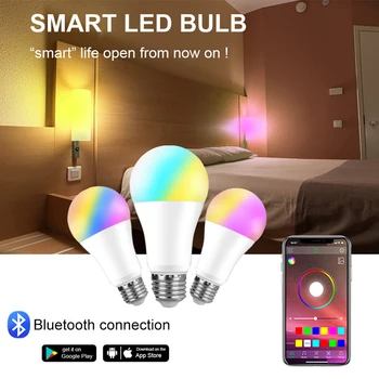 7W WiFi Smart Lemputės B22 E26 E27 LED RGB Lempos Dirbti su Alexa/ 
