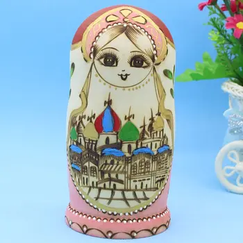7pcs/set Mediniai rusijos Lėlės Lizdus Mados Etiką Lėlės Sausas Liepų Aukštos Kokybės Matryoshka Lėlės Lavinimo Žaislai 