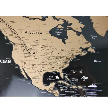 82.5X59.5cm Juodos Pasaulio Kelionių Žemėlapį Nulio Išjungti Žemėlapio Asmeninį Ištrinti Pasaulio Žemėlapį Be Vamzdelio Kūrybos Dekoravimas Sienų Lipdukai