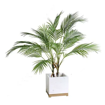 88cm 9 Šakutės Dirbtinis Tikroviška Palmių Šakos Plastiko Atogrąžų žali Lapai Uždaras Vidinis Namo Kambarį Viešbutyje Dekoro Augalai