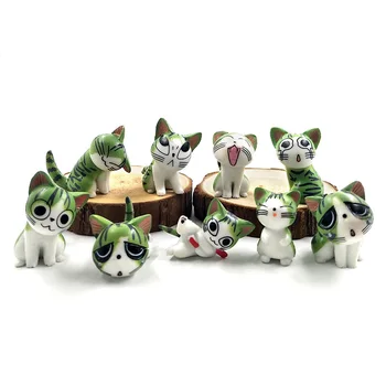 9pcs Sūris Katė miniatiūrinės statulėlės animacinių filmų gyvūnų statula Modeliai Bonsai Sodas Mažas Ornamentas Kraštovaizdžio Namai ir Sodo Puošmena