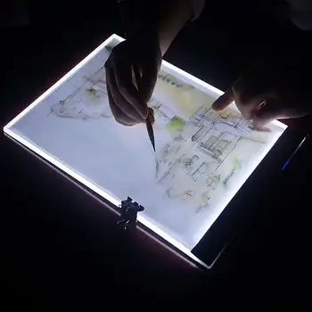 A4 Grafika Tablet LED Piešimo Lenta Meno Trafaretas Piešimo Bloknotas Ultra Plonas Sekimo Kopijuoti Valdybos šviesdėžės Elektronika Tapybos Tablet