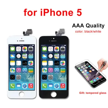 AAA Kokybės iPhone 6 5 5S 5C SE LCD Ekranas Jutiklinis Ekranas skaitmeninis keitiklis Asamblėjos Juoda/Balta Pantalla 