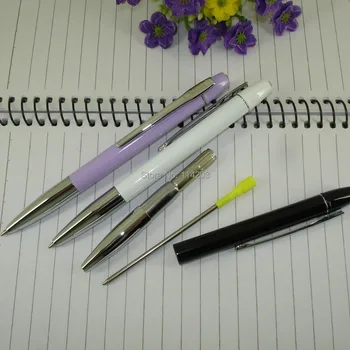 ACMECN Slim Juodos spalvos šratinuku Pen Unikalaus Dizaino Deimanto Parkeris Chrome Apdaila Juodo rašalo Mini Pocket Pen Office Sąsiuvinis Raštinės reikmenys