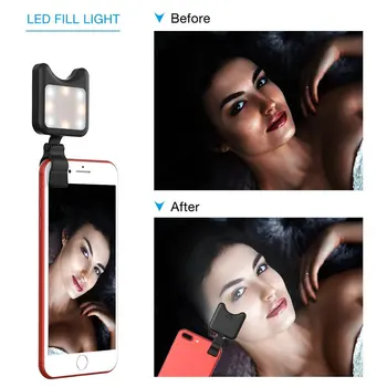 APEXEL Įkraunamas USB Įkrovimo baterijos įkrovimo Selfie Portable LED Žiedo Užpildyti Šviesos, Kamera, skirta 