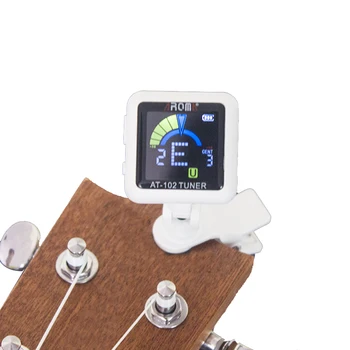 AROMA AT-102 Įkrovimo Clip-on Guitar Tuner Spalvotas Ekranas su įmontuota Baterija, USB Laidas Gitara, Bosinė Ukulėle